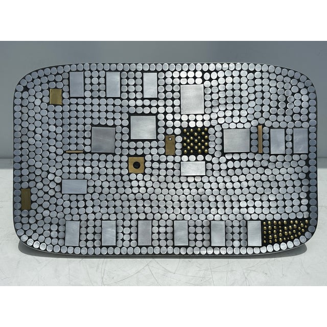 1970s Aluminum Mosaic Coffee Table by Raf Verjans For Sale - Image 9 of 12