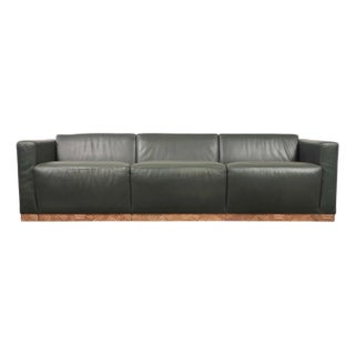 Dakota Jackson Art Deco Style Cuba Sofa in Bronze and Leather For Sale