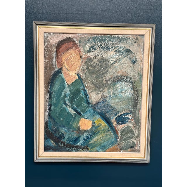 Gösta Falck, Woman, 1960s, Oil on Canvas, Framed For Sale - Image 13 of 14
