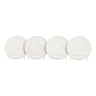 Porcelain Plates with Classic Scenes, Set of 4 For Sale