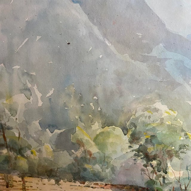 Paint Listed British Artist Bernard Harper Wiles 1883-1966 - Framed Original Watercolor of Bridge Over a River in England For Sale - Image 7 of 12