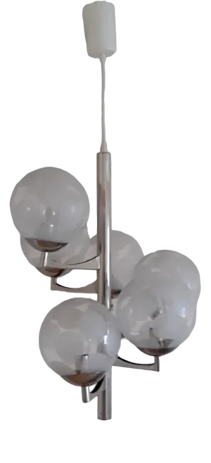 Vintage Chrome Plated Ceiling Lamp, 1980s