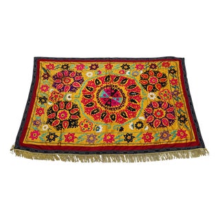 Vintage Hand Embroidered Suzani Wall Hanging, 1920s For Sale