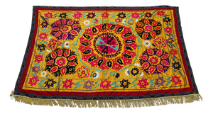 Vintage Hand Embroidered Suzani Wall Hanging, 1920s