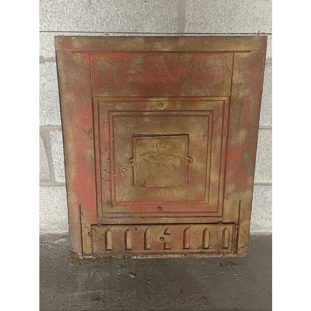 Early 20th Century Antique Rustic Style Elk Motif Metal Fireplace Insert For Sale - Image 5 of 5