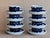 Ceramic Vintage Anemone Blue by Arabia of Finland Flat Cups and Saucers Designed by Ulla Procopé , 16 Pieces For Sale - Image 7 of 10