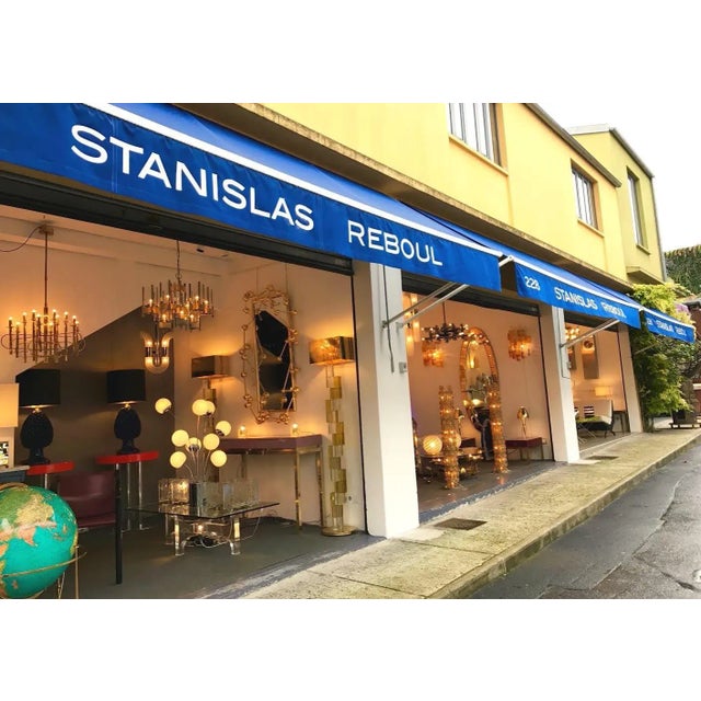 Contemporary Brass Floor Lamps Opaline Ball, Italy For Sale - Image 4 of 12