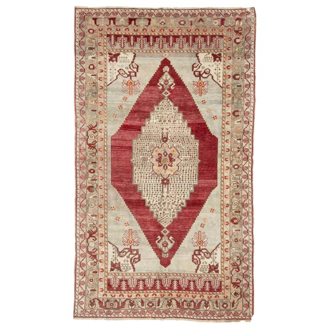 1960s Vintage Turkish Rug- 5′1″ × 9′ For Sale