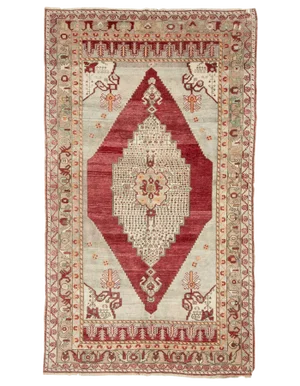 1960s Vintage Turkish Rug- 5′1″ × 9′