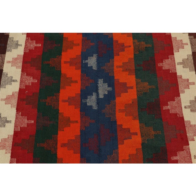1950s Vintage Turkish Kilim With Polychromatic Chevrons & Stripes, From Rug & Kilim For Sale - Image 5 of 7