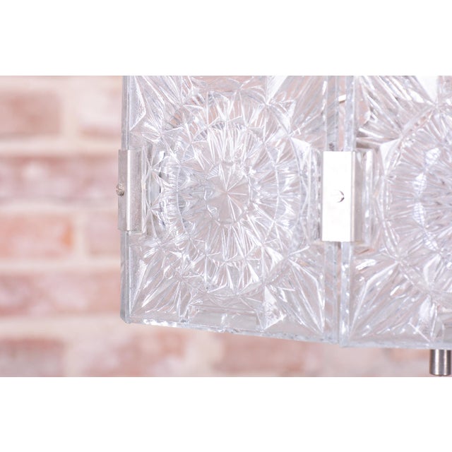 Metal Mid-Century Czech Chrome Pendant Light attributed to Kamenický Šenov, 1950s For Sale - Image 7 of 13