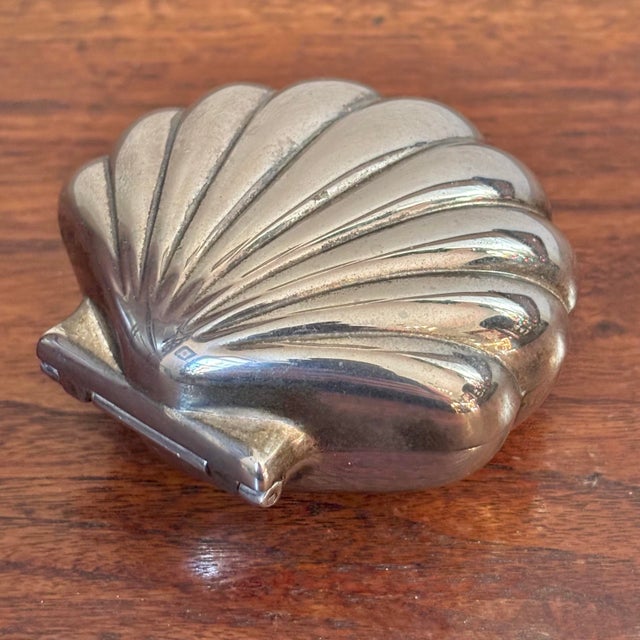 Silver 1980s Mid Century Silver Shell Jewelry Casket For Sale - Image 8 of 8