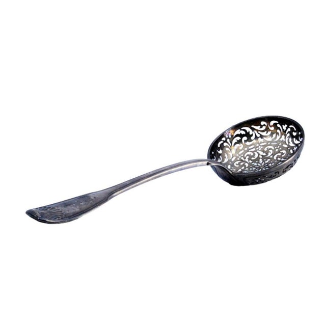 Silver Silver Sprinkling Spoon with Raised Grooves For Sale - Image 8 of 8