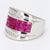 18k White Gold Ring Lab-Grown Princess Cut Rubies & Accent Diamonds - Size 6.25 For Sale - Image 4 of 6