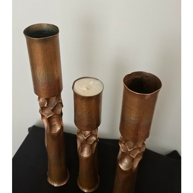 Thomas Roy Markusen Brutalist Copper Candle Holders by Thomas R. Markusen For Sale - Image 4 of 12