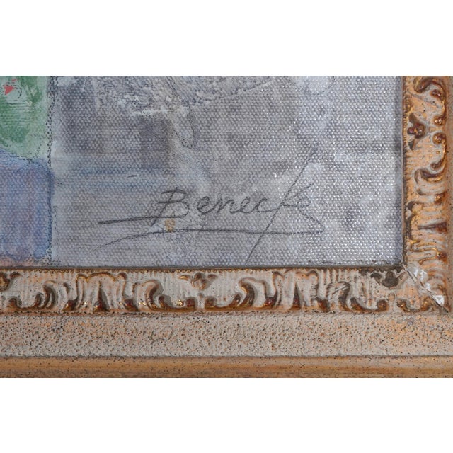William Benecke Oil Painting on Canvas ‘Street in Eze’ - Signed For Sale - Image 9 of 11