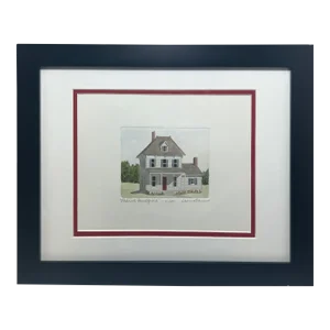 Late 19th Century Colored Etching of Historic Home by Larry Harris
