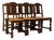 Vintage Spanish Oak Dining Chairs with Rush Seats, 1950, Set of 6 For Sale