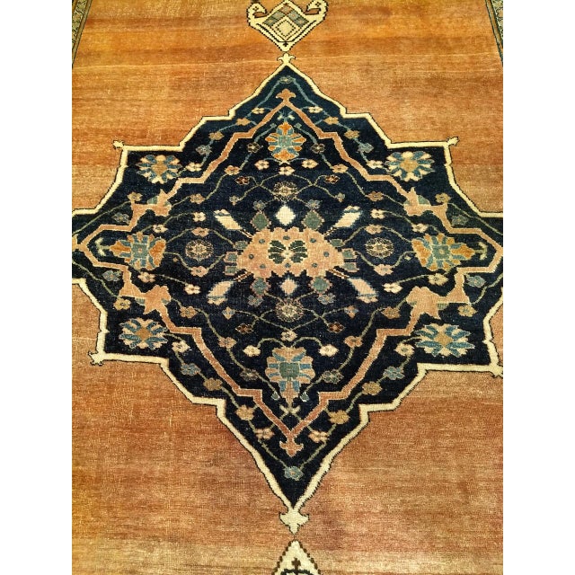 19th Century Persian Bidjar Gallery Rug, Hand-Knotted Wool, Geometric Pattern, Brick-Red & Navy,7x15 For Sale - Image 13 of 16