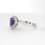 2020s 18k White Gold Ring With Trillion-Cut Tanzanite & Diamond Halo, New, Size 7 For Sale - Image 5 of 12