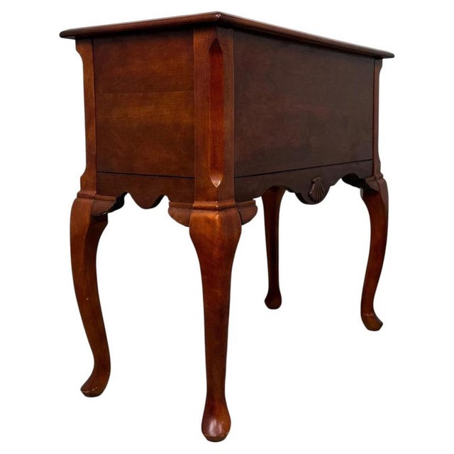 Antique English Beech and Burr Walnut Inlaid Side Table, 1900s For Sale - Image 9 of 12