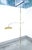 Lamp with adjustable arm mounted on a floor-to-ceiling brass rod. Italian design from the 1940s origin italy period 1940s...