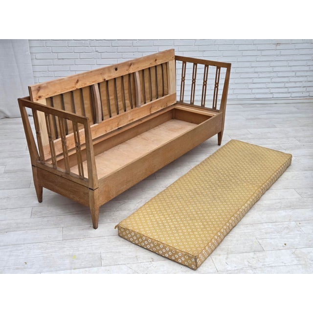 Swedish Drop Arm Sofa in Fabric and Oak, 1970s For Sale - Image 9 of 18