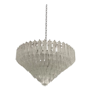 Murano Glass Sputnik Chandelier Transparent Mazzega Style