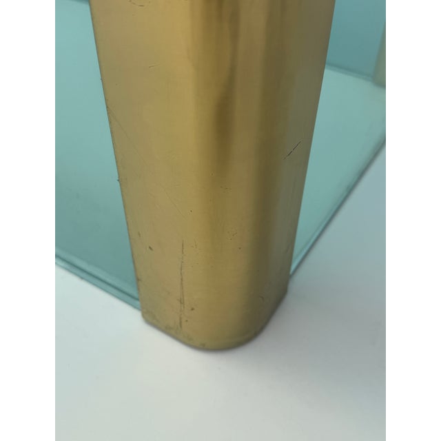 1970s Leon Rosen for Pace Collection Glass and Brass Dining Table For Sale - Image 10 of 12