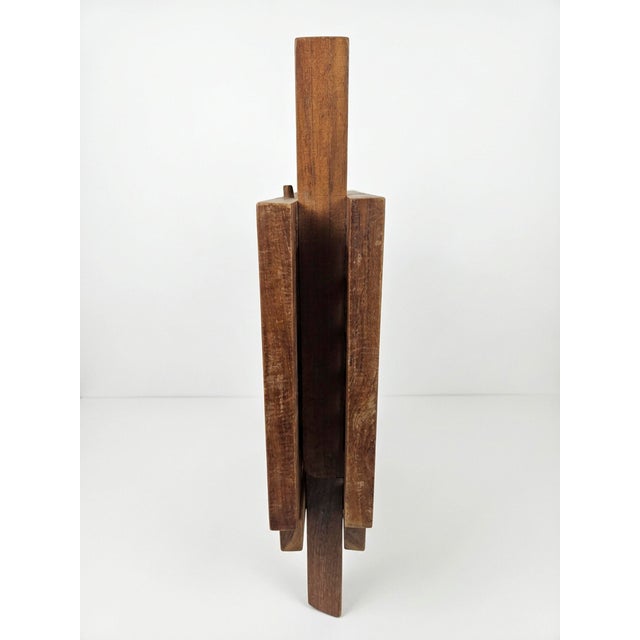 French Teak Folding Side Table For Sale - Image 4 of 5