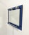 Mid-Century Modern Italian Bathroom Mirror with Blue Ground Glass Shelf and Chromed Steel Diffusers, 1970s For Sale - Image 3 of 14