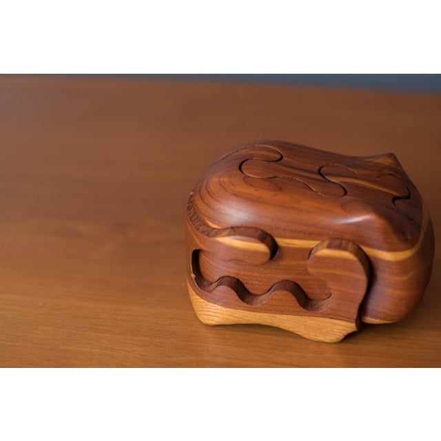 1970s Vintage Abstract Handcrafted Solid Wood Hippo Puzzle Sculpture by Deborah Bump For Sale - Image 5 of 11