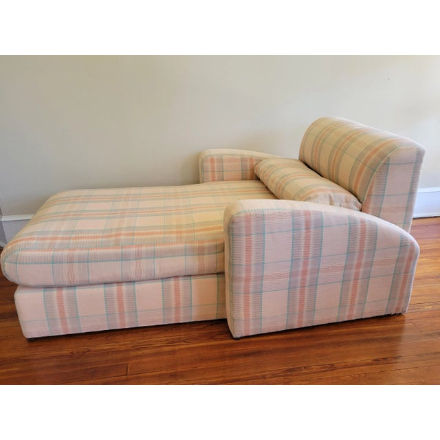1980s Jay Spectre Steamer Chaise by Century Furniture For Sale In Philadelphia - Image 6 of 10