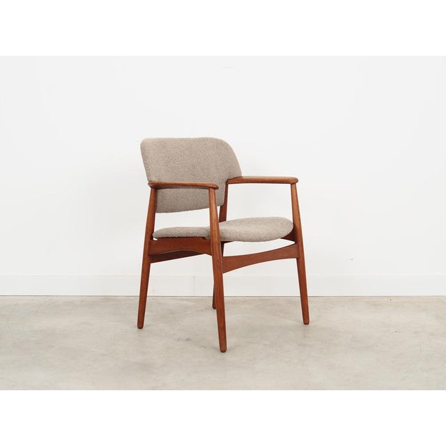 Gray Danish Oak Armchair by Ejner Larsen & Aksel Bender Madsen for Fritz Hansen, 1960s For Sale - Image 8 of 18