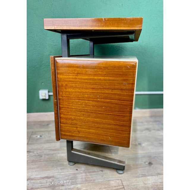 Industrial Side Table by Daciano Da Costa for Metalúrgica da Longra, 1960s For Sale - Image 15 of 17