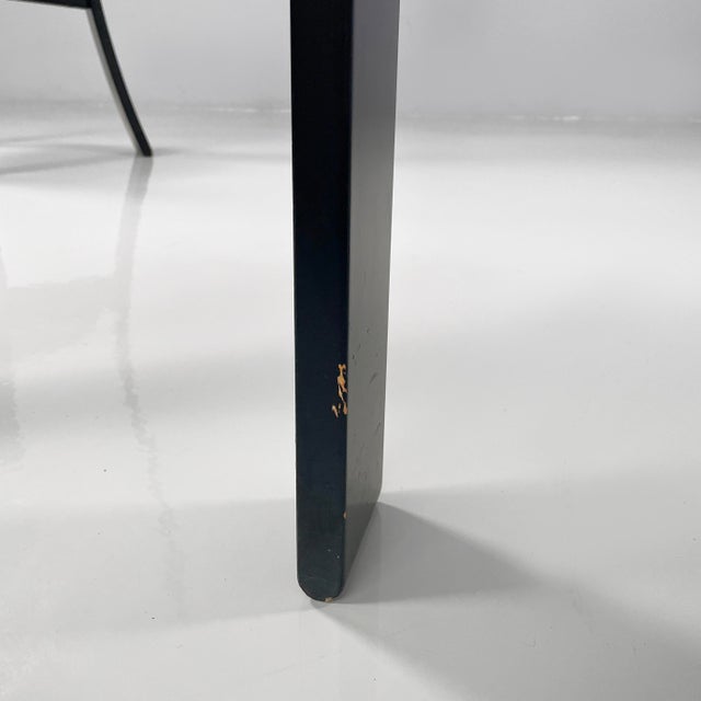 Modern Italian Black Wood and Yellow Fabric Chairs Golem attributed to Vico Magistretti for Poggi, 1970s, Set of 2 For Sale - Image 17 of 18