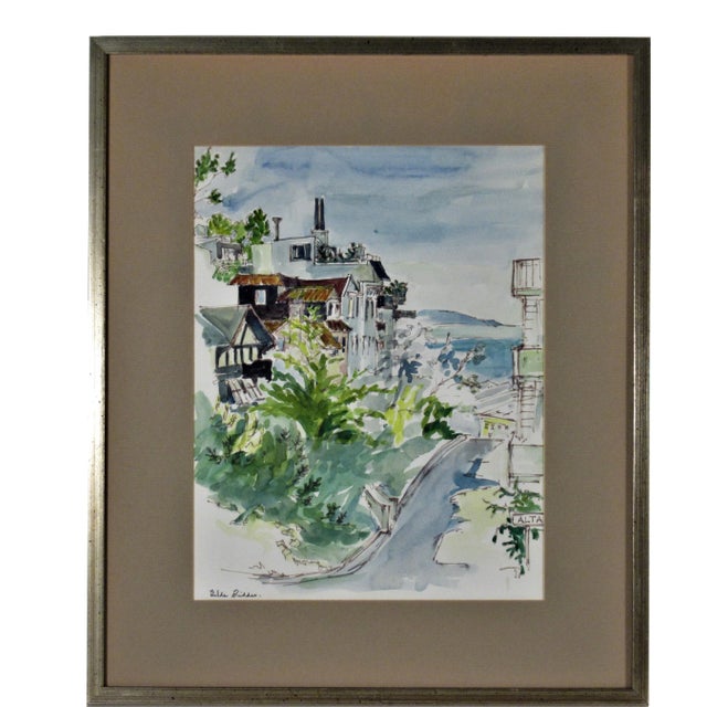 Hilda Kider, View of Angel Island from Tiburon, California II For Sale