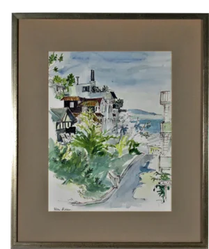 Hilda Kider, View of Angel Island from Tiburon, California II