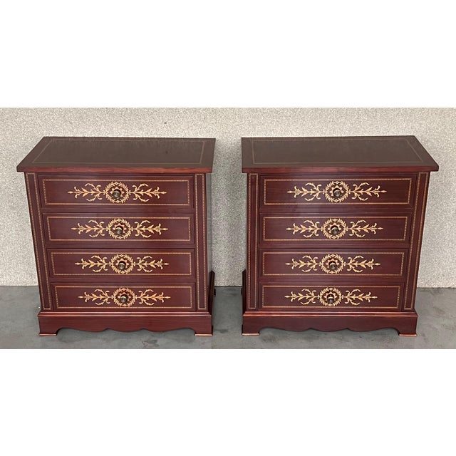 Late 19th Century Pair of Catalan, Spanish Nightstands with Drawers & Low Open Shelf For Sale - Image 16 of 18