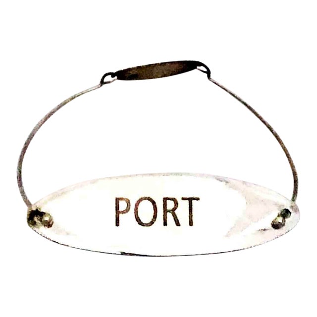 1990s Concorde British Airways Sterling Silver Port Decanter Bottle Label in Original Box Chairish