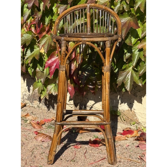 Vintage Rattan Bar Stools, 1960s, Set of 2 For Sale - Image 3 of 9