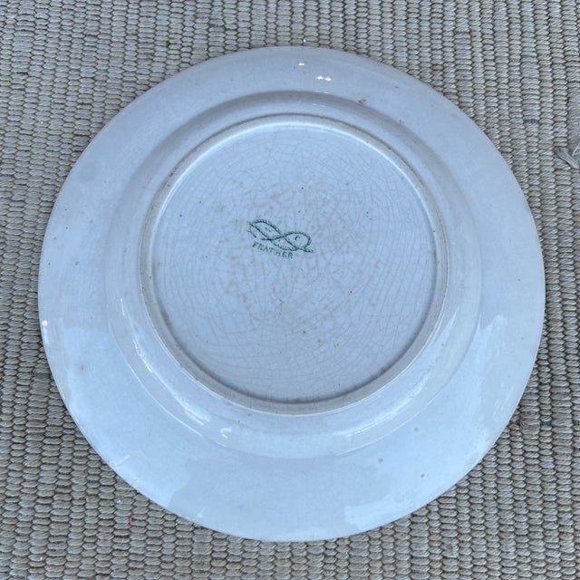 A Nice Antique Staffordshire "Feather" Pattern Green Transfer Decorated Plate, Circa 1830's For Sale - Image 9 of 12