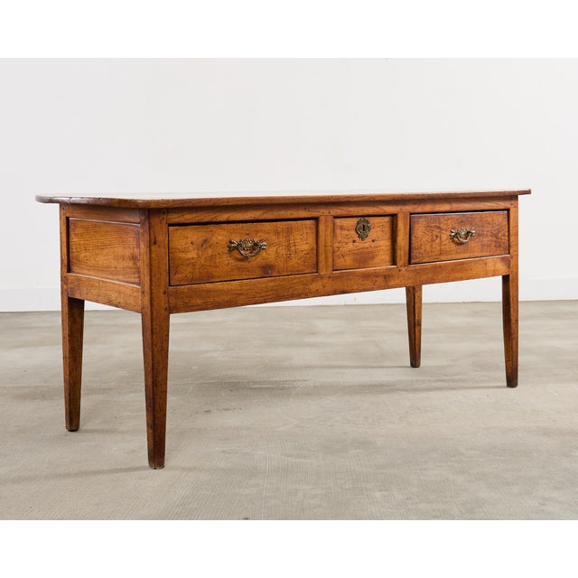 19th Century 19th Century Country French Fruitwood Console Table Server 6 Ft. For Sale - Image 5 of 18