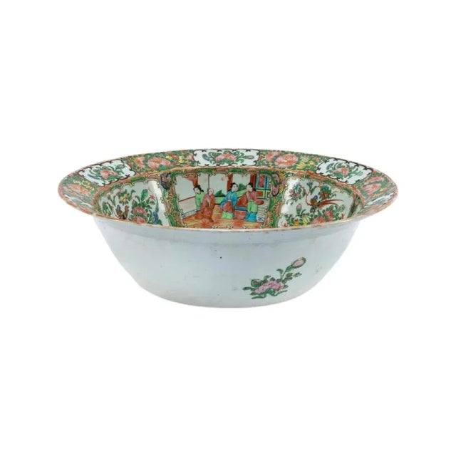 19th Century Chinese Rose Medallion Centerpiece or Punch Bowl For Sale In Boston - Image 6 of 6