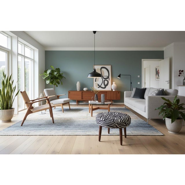 1970s Danish Stool in Teak with Zebra Striped Upholstery, 1960s For Sale - Image 5 of 11