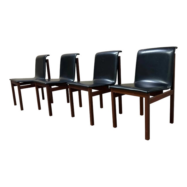 Mid Century Rosewood Finnish Dining Chairs After Tobia Scarpa For Sale