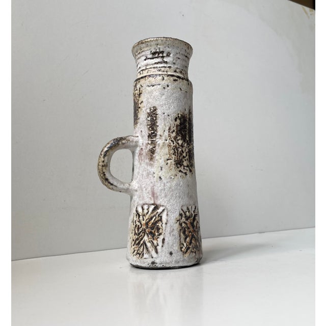 Brown Brutalist Glazed Stoneware Vase in the style of Jacques Blin, 1960s For Sale - Image 8 of 9