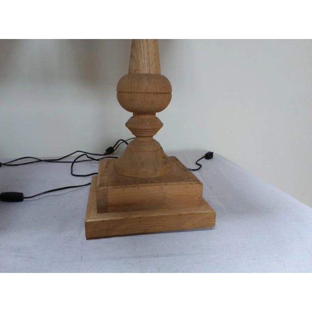 All Wood Lamps With Wooden lamp shades - Pair For Sale - Image 4 of 5