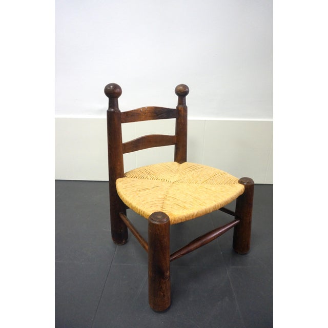 Wood Vintage French Low Chair, 1960s For Sale - Image 7 of 7
