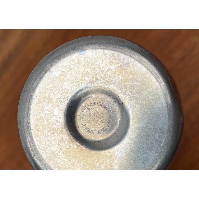 Mid-Century Pewter Carafe Vase with Teak Handle from K.M.D. Tiel Royal Holland Pewter, 1960s For Sale - Image 11 of 18